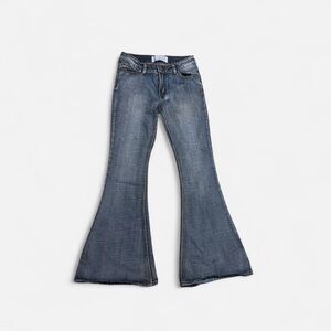 Women's Flared Bell Bottom Blue Jeans - Low Rise